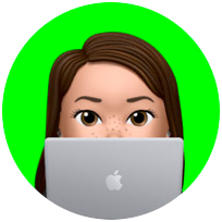 memoji with a macbook in front